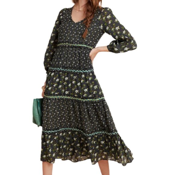 Anthropologie Dresses & Skirts - NWT Anthro Karoline Tiered Prairie Maxi Dress Navy